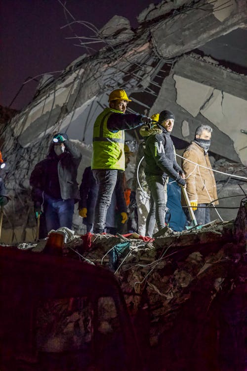 地震, 垂直拍攝, 救援隊 的 免費圖庫相片