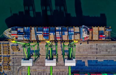 Cargo vessel at Jakarta port