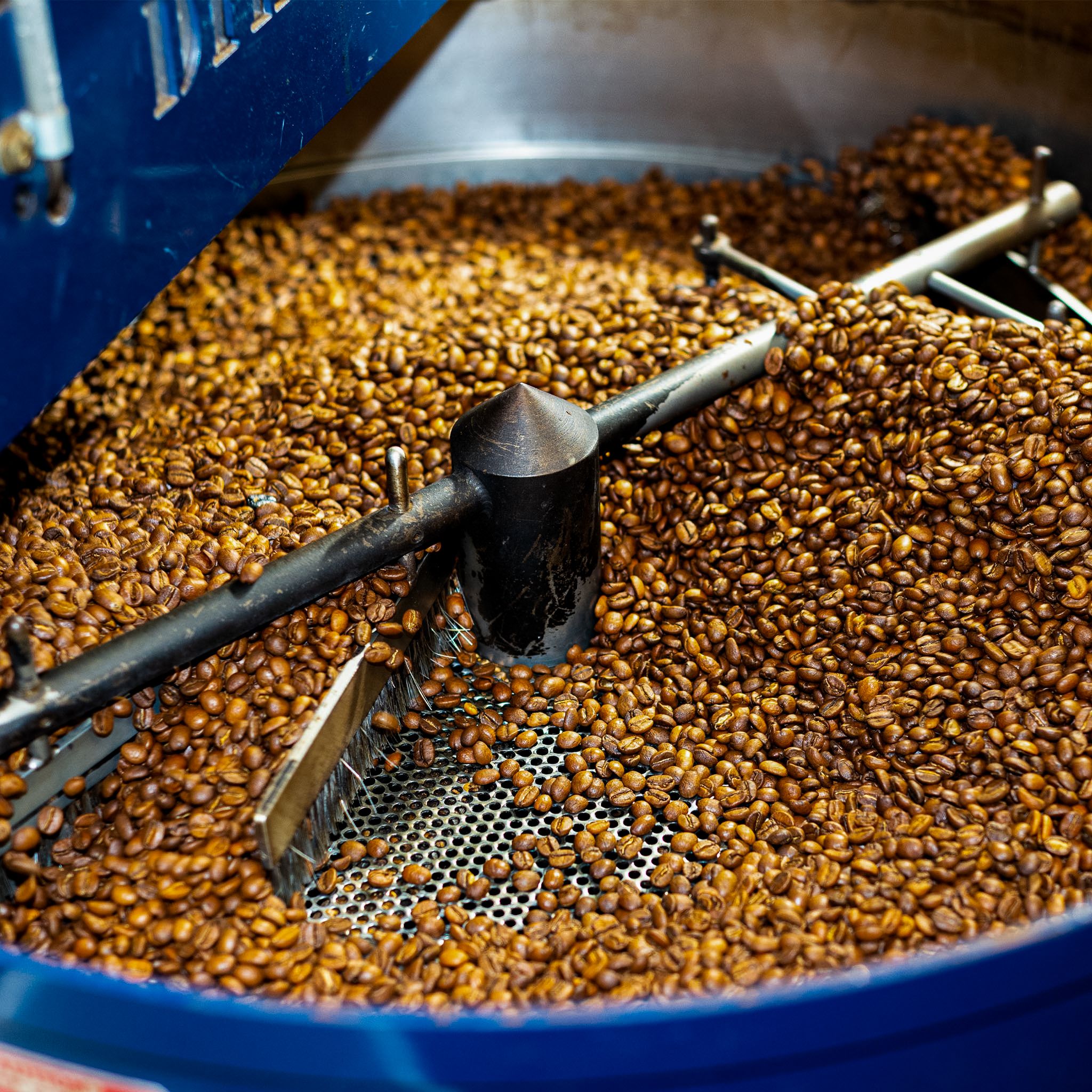 Coffee Grains in Roaster
