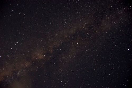 Free A stunning view of the Milky Way galaxy in a dark, starry night sky. Stock Photo