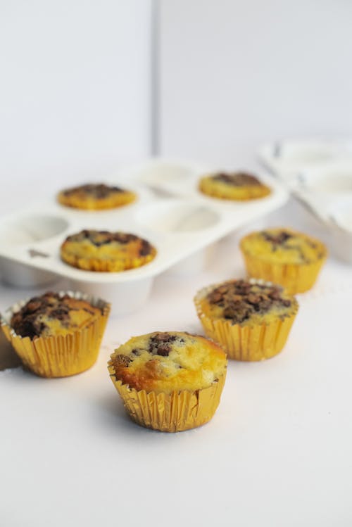 Close-up of Muffins with Chocolate 