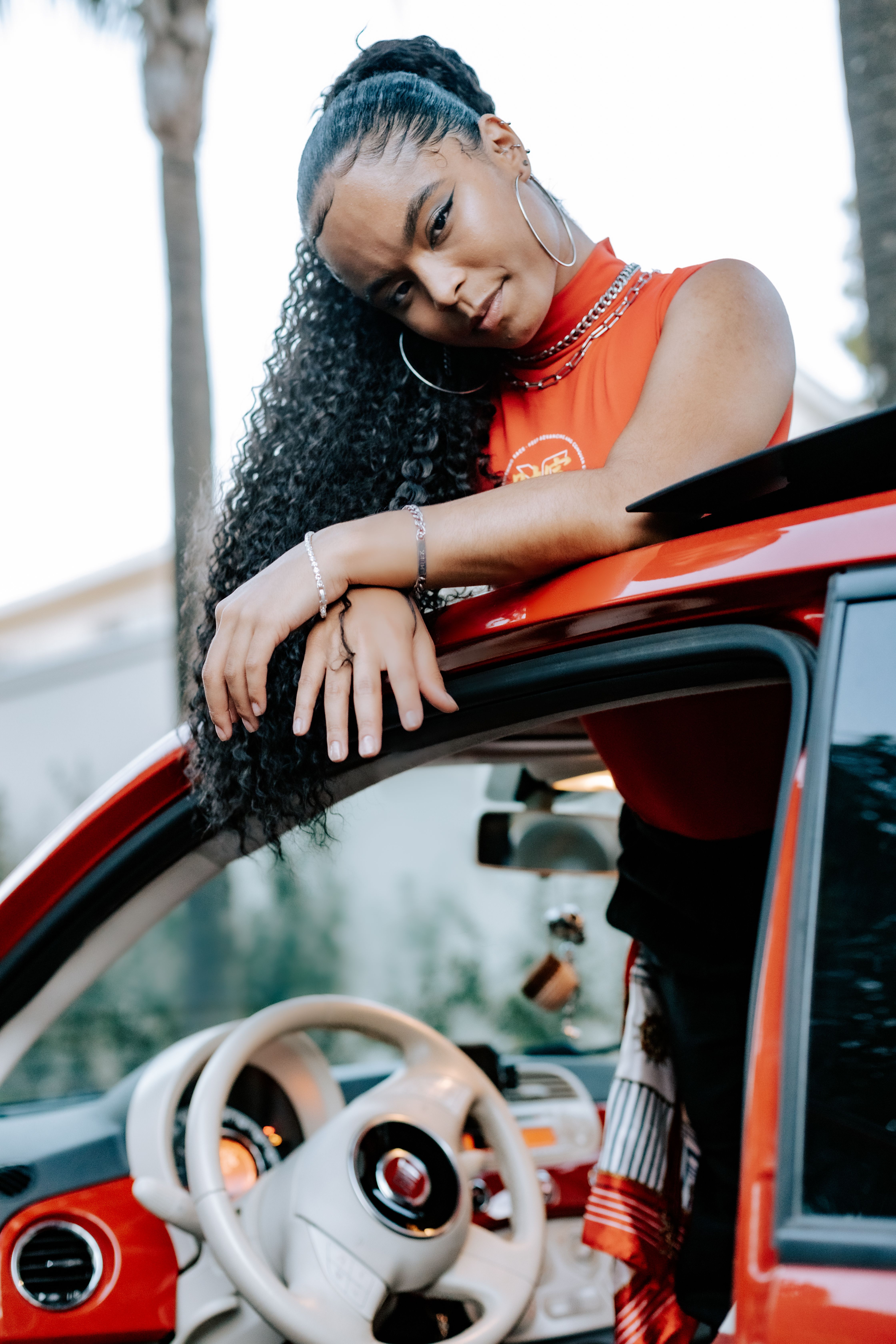 Portrait of a Woman in a Car · Free Stock Photo