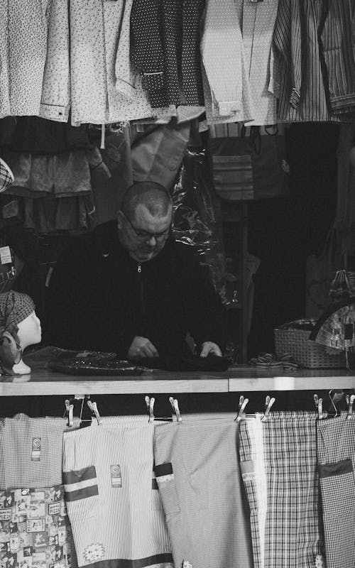 Man Selling Clothing