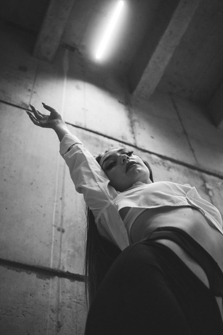 Low Angle Shot Of A Young Woman 