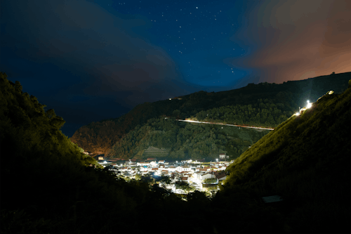 농촌 생활, 도시의 불빛, 밤에의 무료 스톡 사진