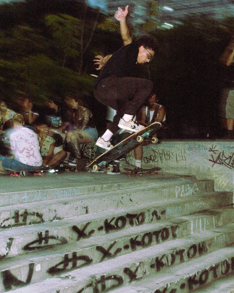 Skater Jumping Over Stairs