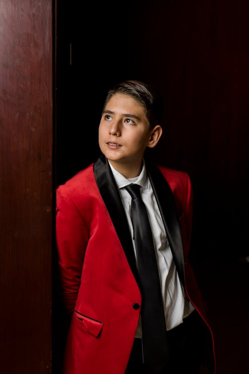 Elegant Young Man in Red Jacket