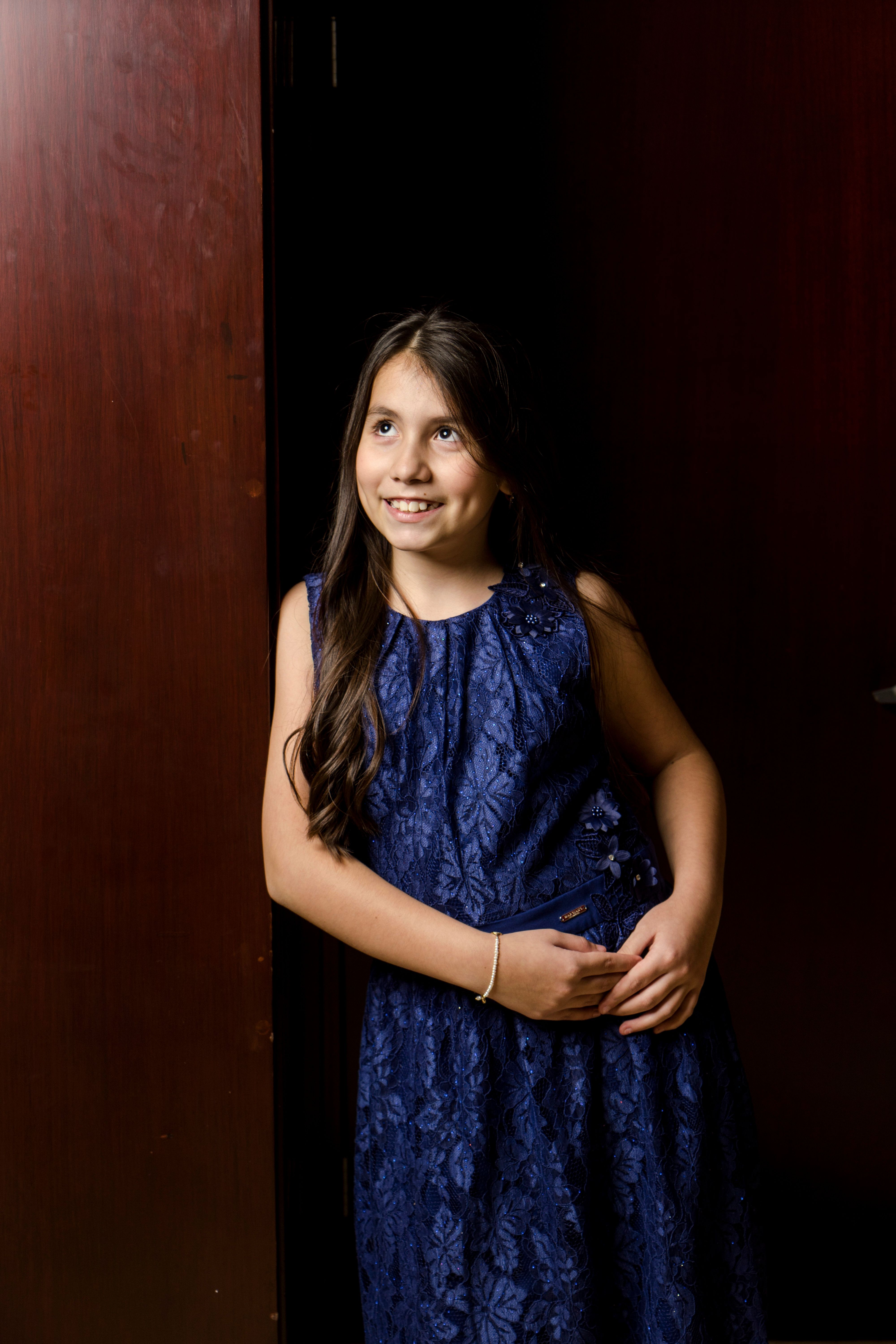 A Girl in a Blue Dress  Free Stock Photo