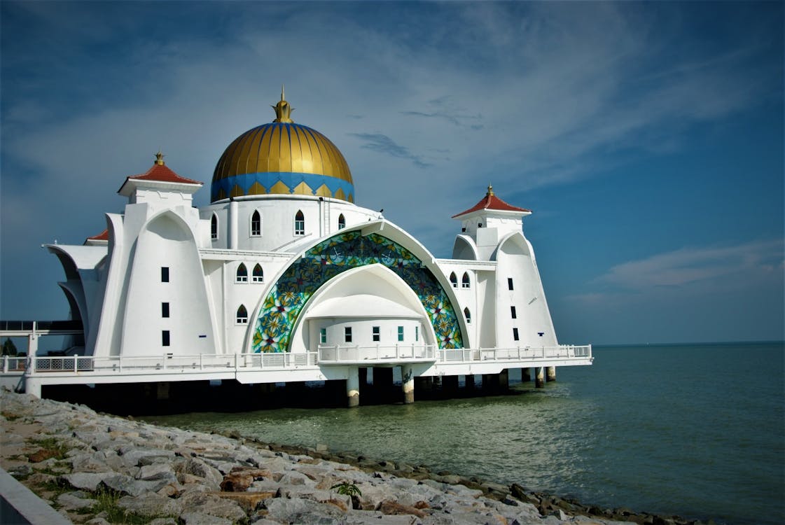Free Malacca Straits Mosque in Malaysia Stock Photo