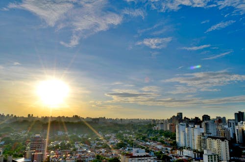 Raw Houses and City Buildings during Dawn