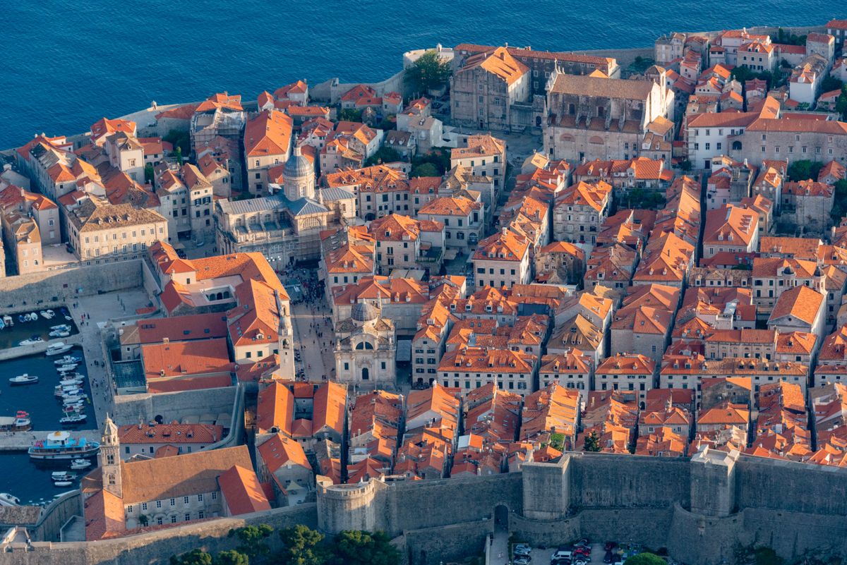 Aerial view of Dubrovnik old town