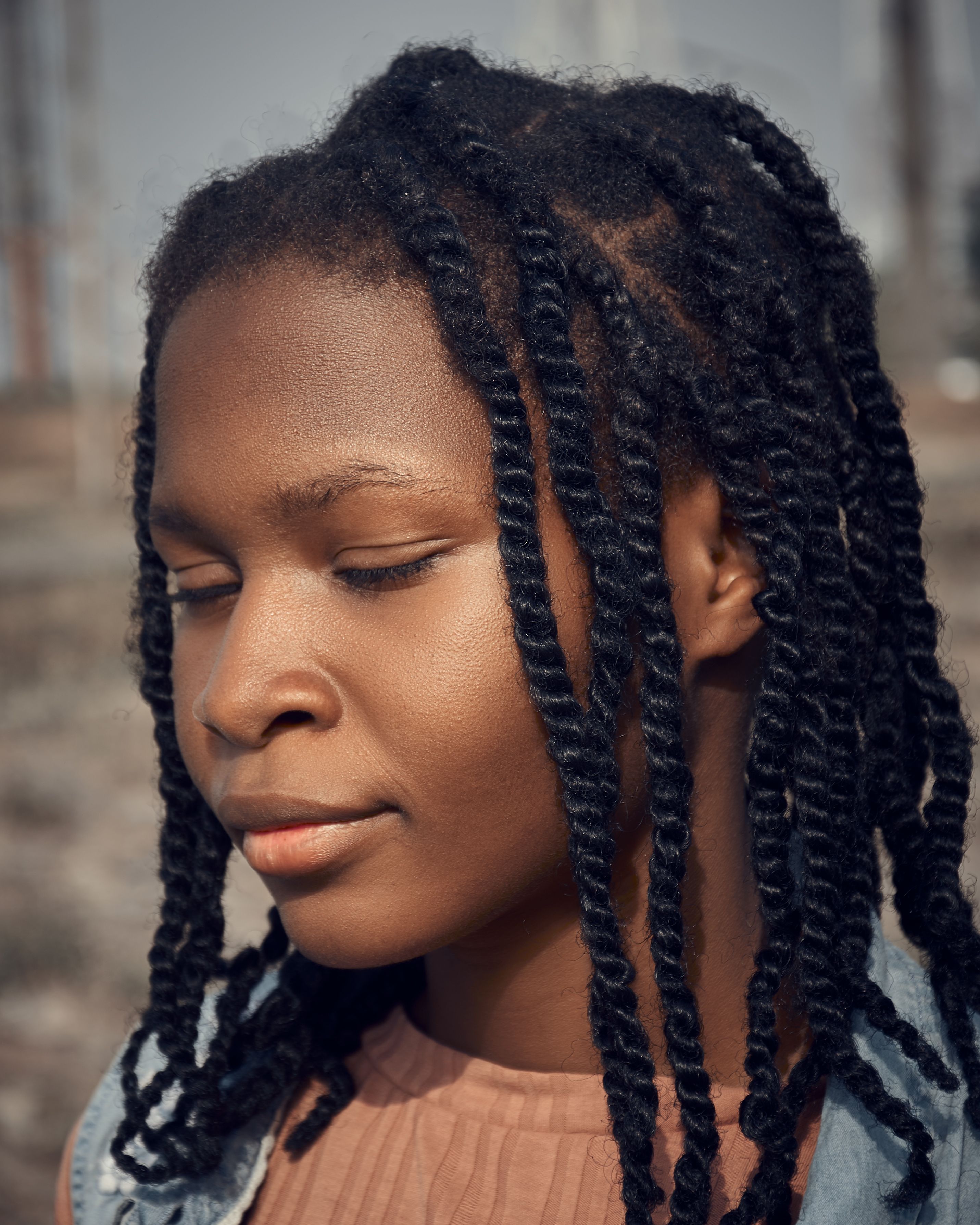 Two-strand twist out on natural hair