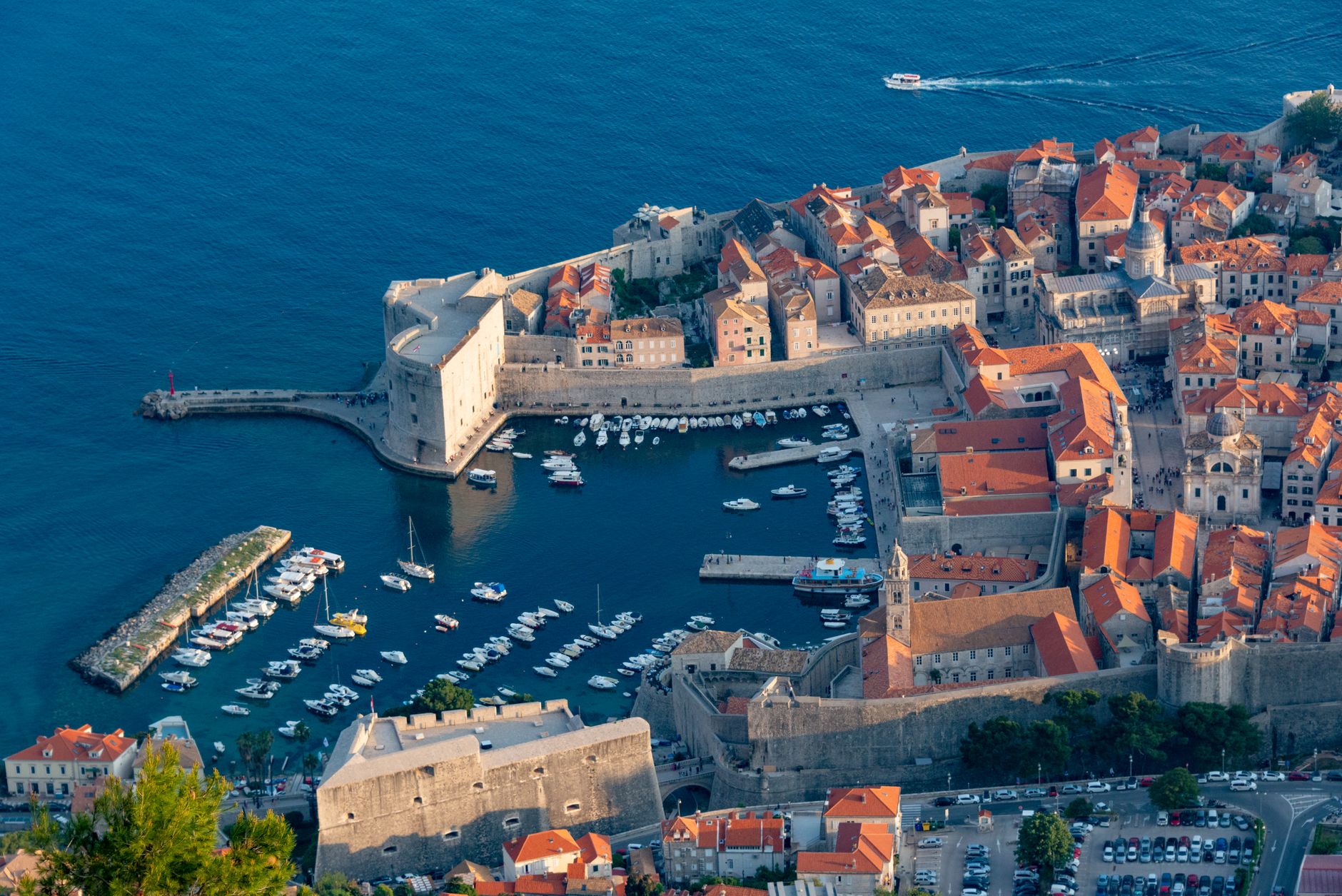 Infinity pool overlooking the Adriatic near Dubrovnik Old Town