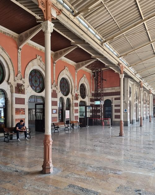 Free Interior view of a historic train station in Istanbul, showcasing Ottoman architecture. Stock Photo