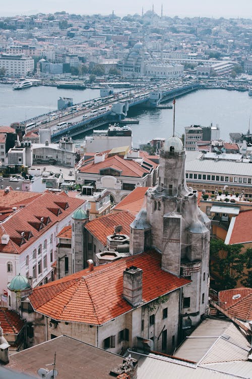 Kostenloses Stock Foto zu bosporus, drohne erschossen, galatabrücke