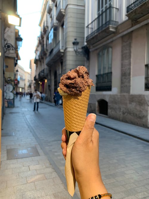Hand Holding an Ice Cream Cone 