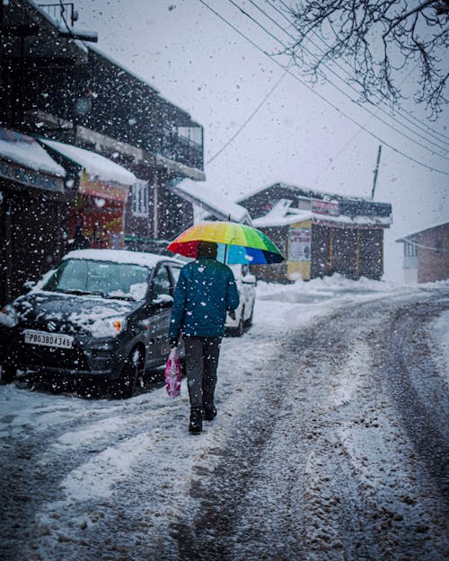 Darmowe zdjęcie z galerii z burza śnieżna, chodzenie, osoba