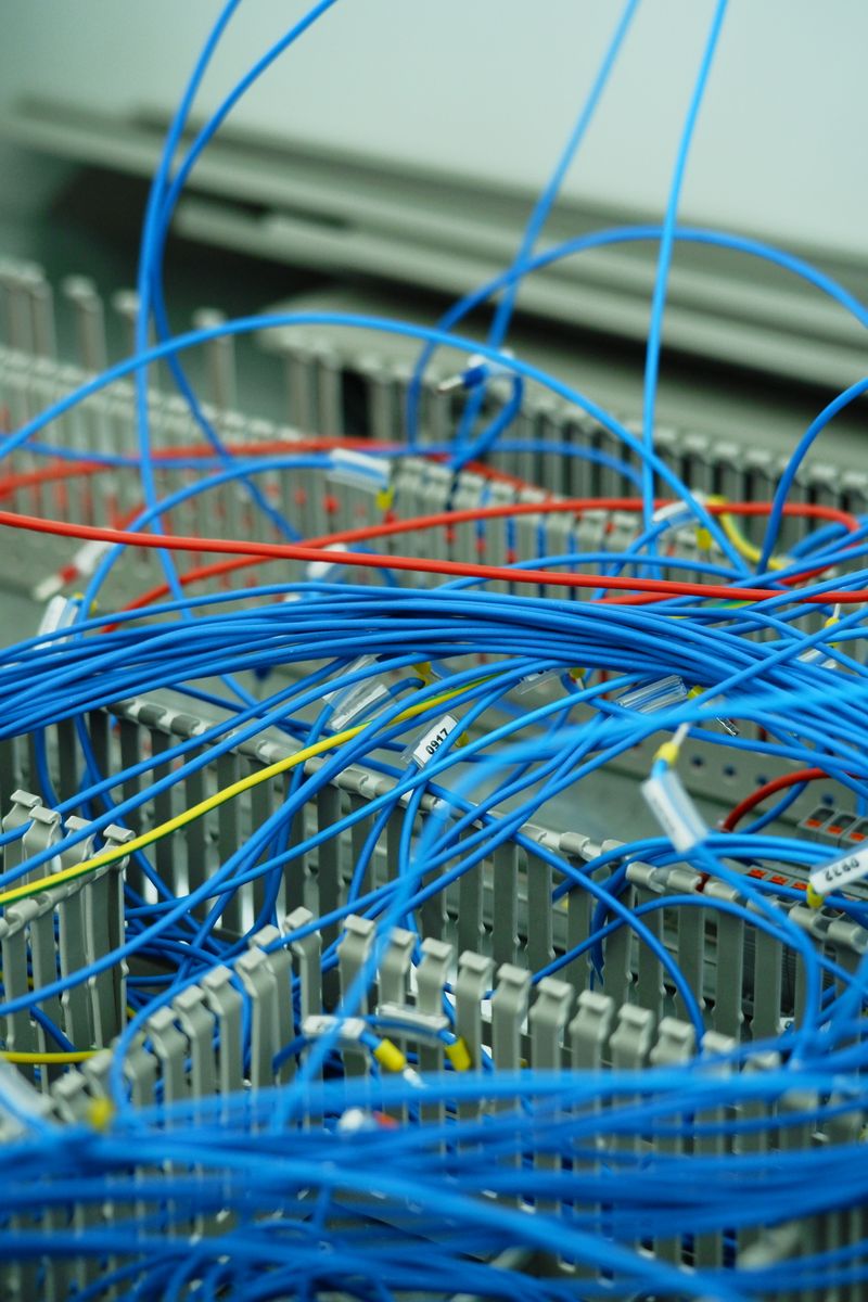 Structured cabling neatly routed in trunking