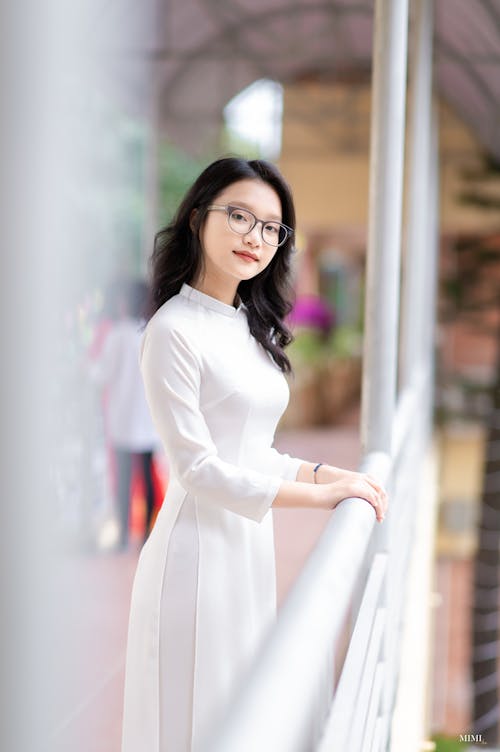 Woman in White Dress