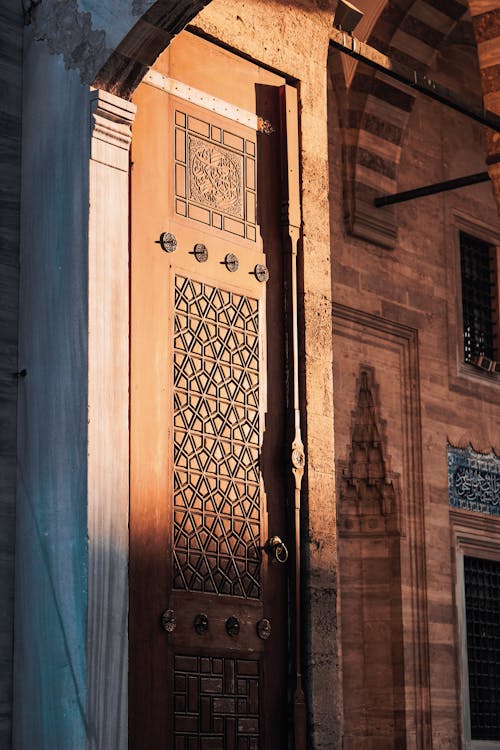 Close-up of Wooden Ornate Door 