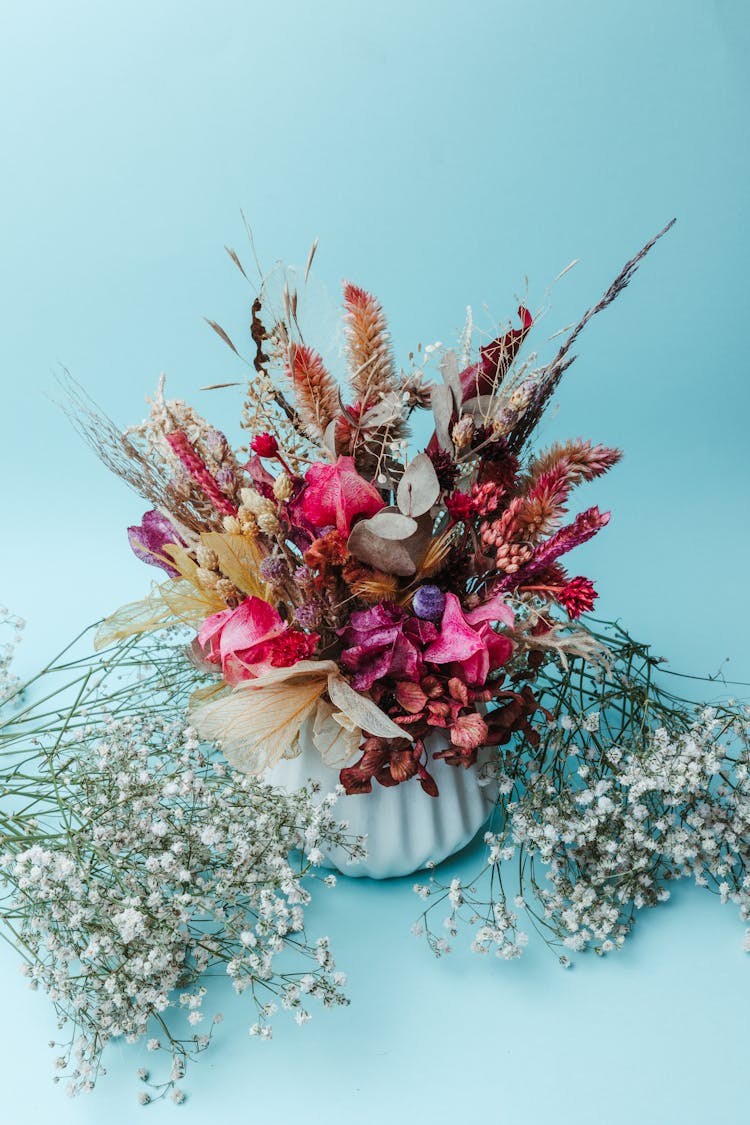 Colorful Flowers In Vase