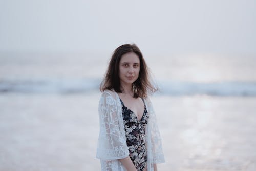 Portrait of Woman with Long, Brown Hair