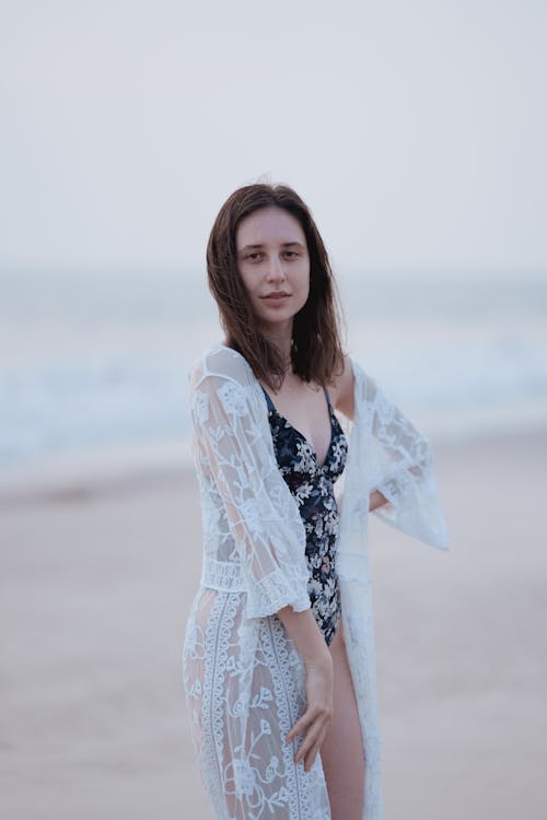 Woman Posing on Beach