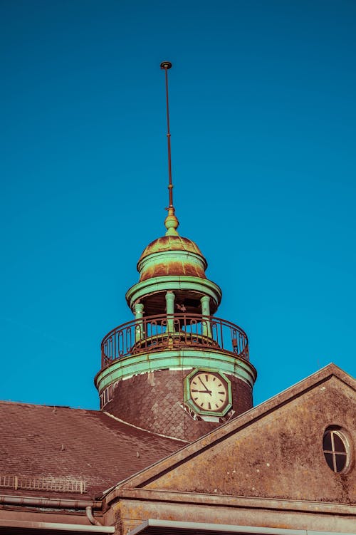 Tower with Clock under Clear Sky