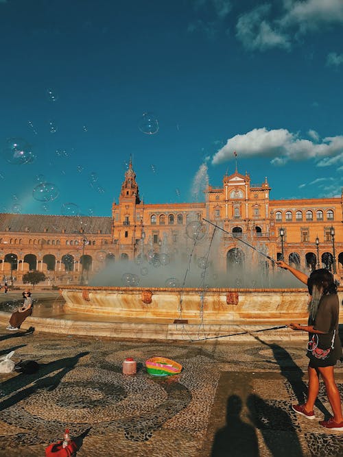 Free stock photo of air bubbles, blue sky, burbujas