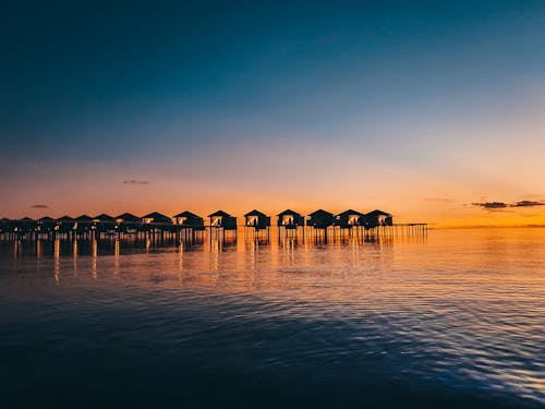 Gratis arkivbilde med maldivene, solnedgang, solnedgang farge