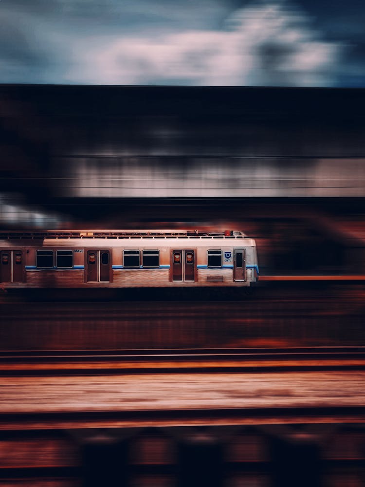 Train In Blurred Motion 