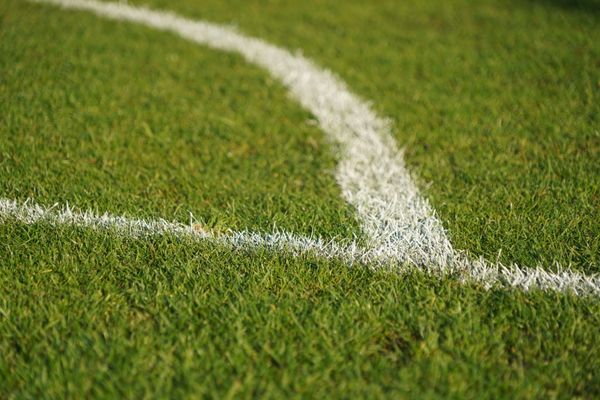 White line marking on a grass pitch — photo by Tom Van Dyck on Pexels