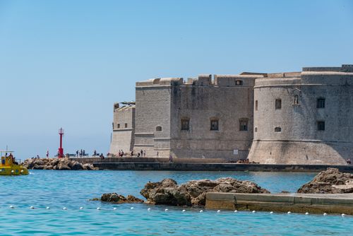 Free Dubrovnik's St. John's Fortress overlooking the turquoise Adriatic Sea. Stock Photo