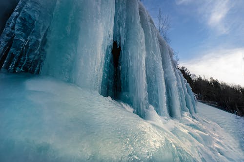 Close-up of a Frozen Waterfall 