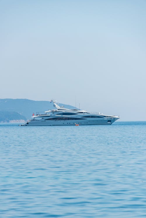 Free A Luxurious Yacht on the Sea  Stock Photo