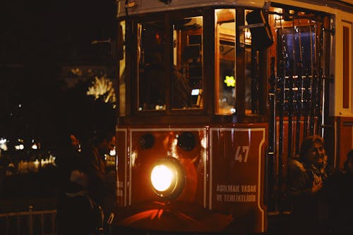 Passengers Walking Out of a Tram in Istanbul, Turkey 