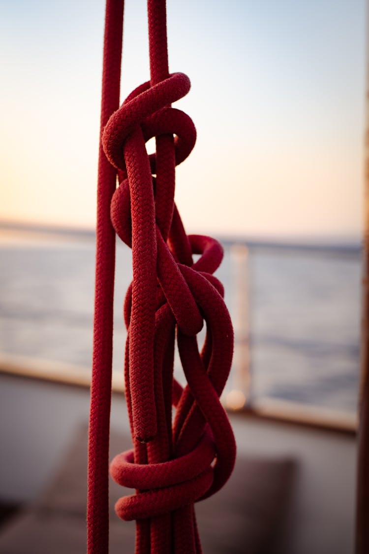 Close Up Of Rope On Ship