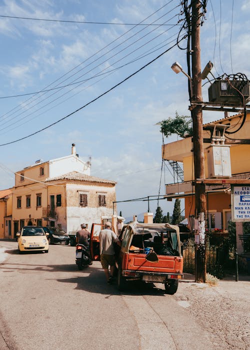 Cars and People on City Street