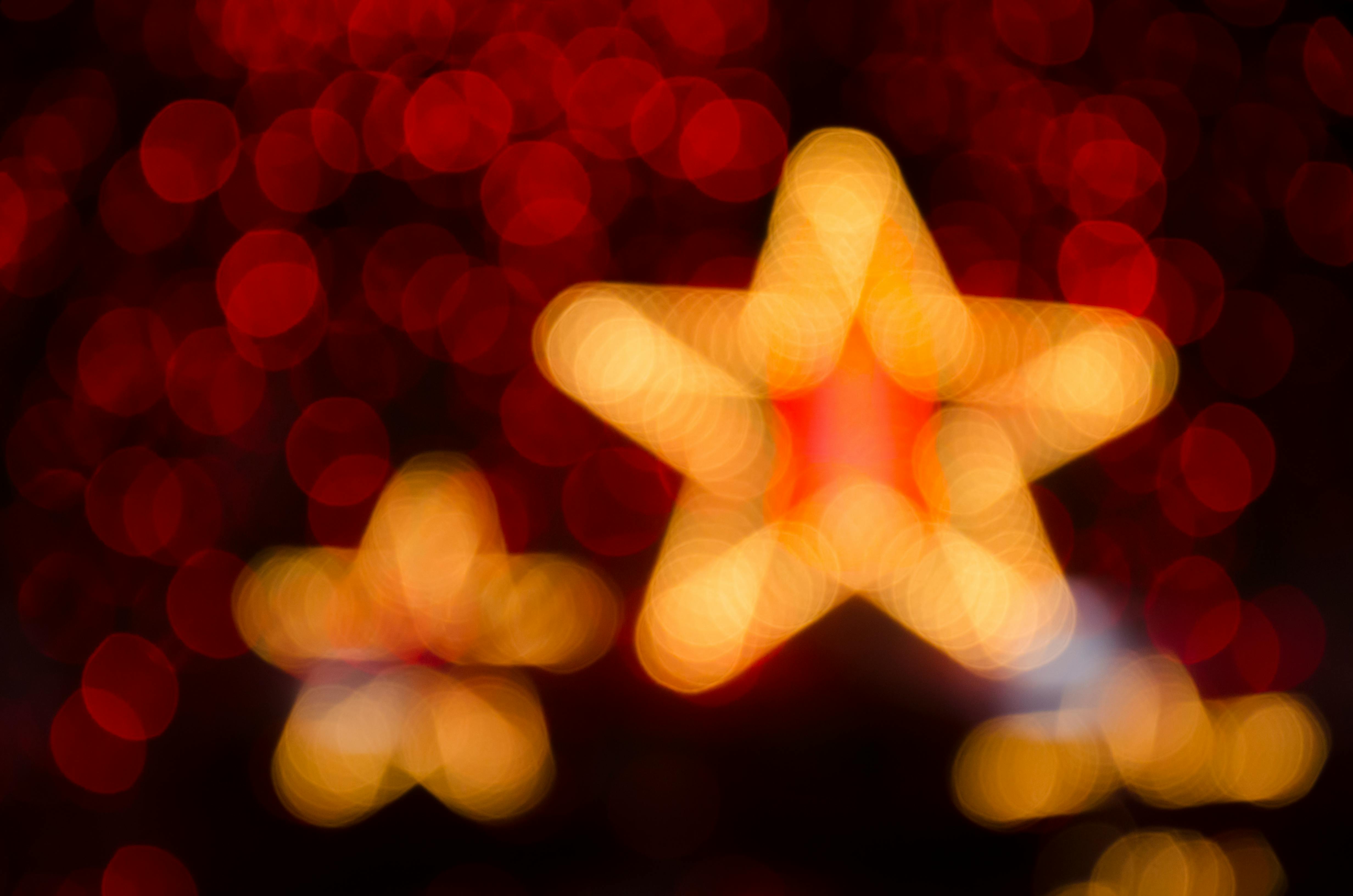 orange star bokeh light