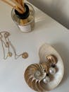 Jewelry on Table and in Shell