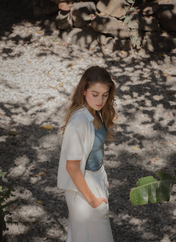 Portrait Of Beautiful Woman On Summer Day