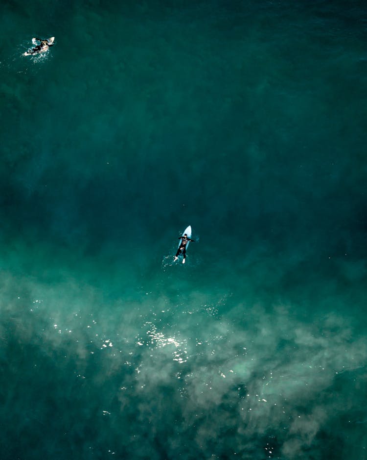 Aerial Photo Of People Surfing