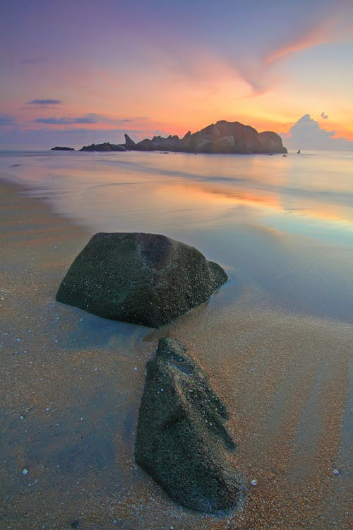 Grey Rock Formation Near Ocean Water