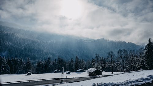Mountain Village in Winter 