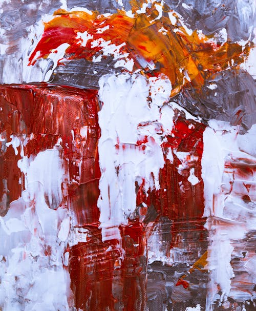 White And Red Abstract Painting