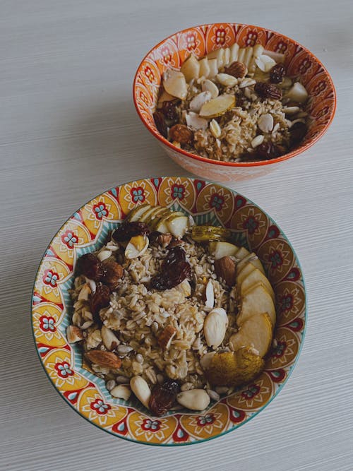 Bowls with Granola and Fruit 