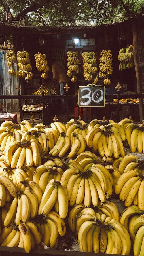 Foto profissional grátis de alimento, bananas, bazar