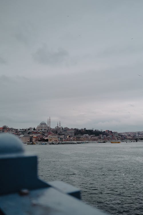 View of the Bosphorus Strait and Istanbul from a Bridge 