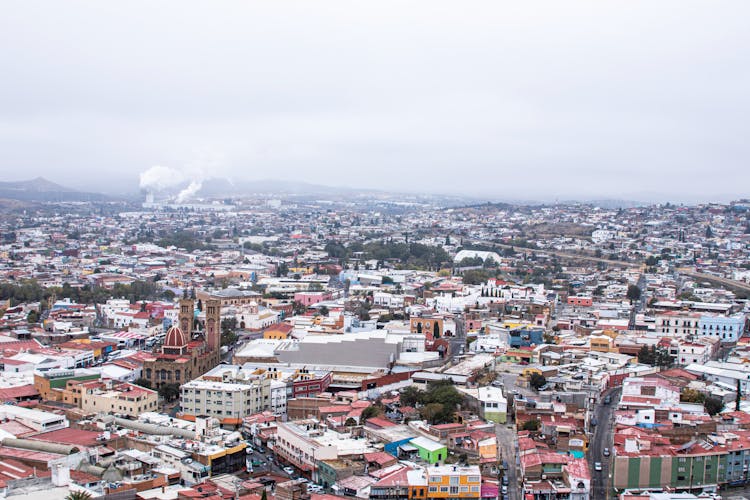 Aerial View Of The Hidalgo Del Parral City In Mexico 