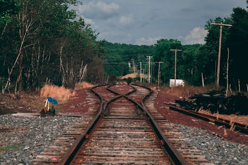 Δωρεάν στοκ φωτογραφιών με ατμομηχανή, γραμμές τρένου, γραμμή